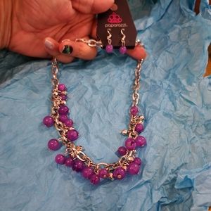 The GRIT Crowd Necklace & Earring Set Purple NWT/NEWpaparazzi